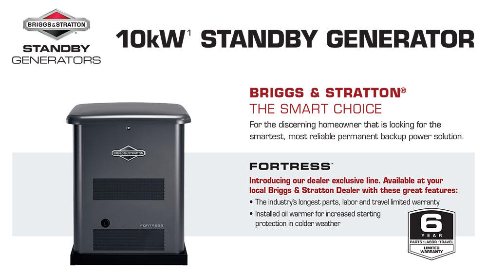 10kw Brigg & Stratton Fortress Generators covering Broward, Palm Beach, and Brevard counties