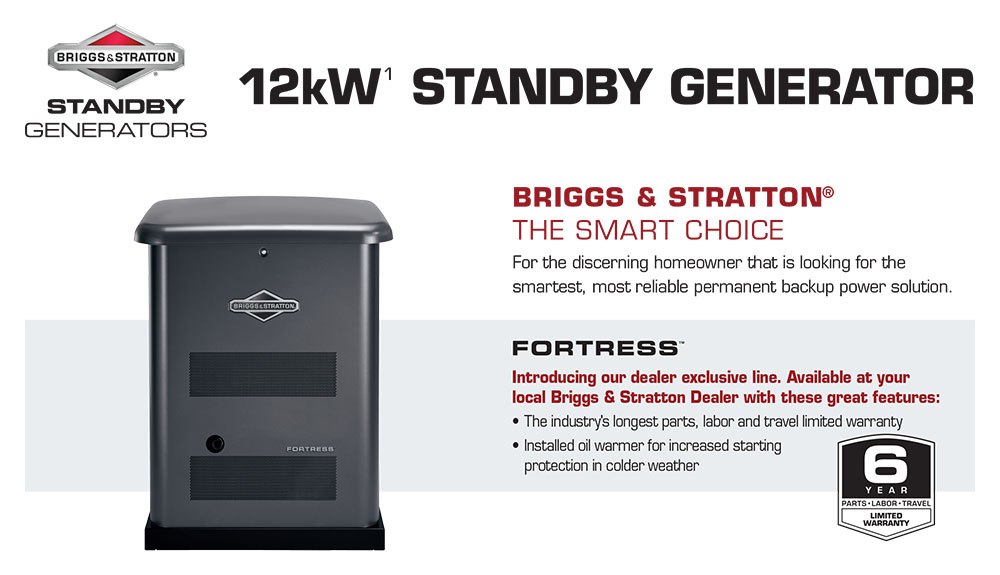 12kW Briggs & Stratton Fortress Home Generators