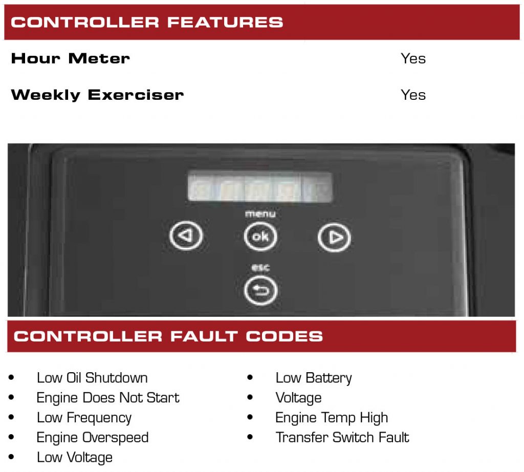 Briggs & Stratton 17-19kw Standby Generator Controller Features