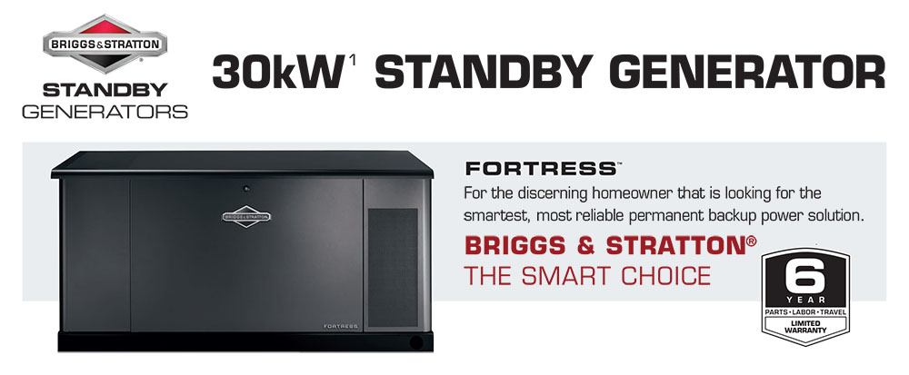 30kW Briggs & Stratton Fortress Standby Generators