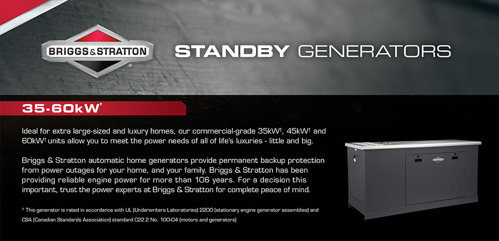 35-60kW Briggs & Stratton Fortress Standby Generators for Melbourne , Florida in Brevard County